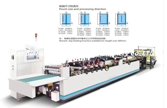 Máquina de fabricação de sacos de vedação de três lados totalmente automática de 35 kW com sistema de controle PLC