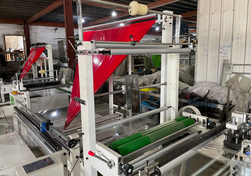 Máquina de fabricação de sacos de vedação lateral totalmente automática de alta velocidade 22kw com compressor de ar de 5HP